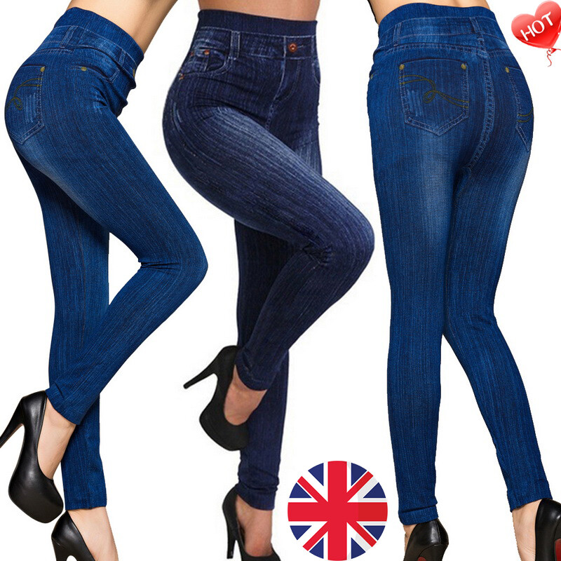 Women Jeggings Stretchy Denim Look 